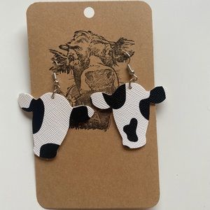 Cowhead faux leather earrings